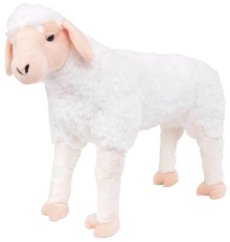 vidaXL Brinquedo de montar ovelha peluche branco XXL