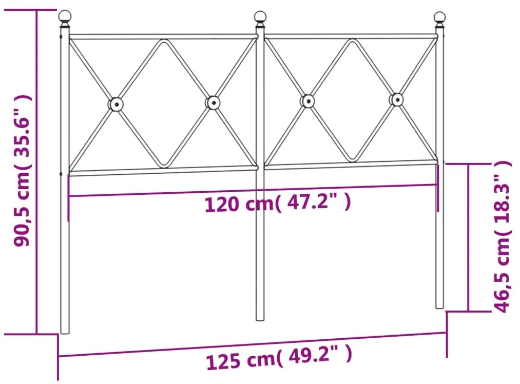 Cabeceira de cama 120 cm metal preto