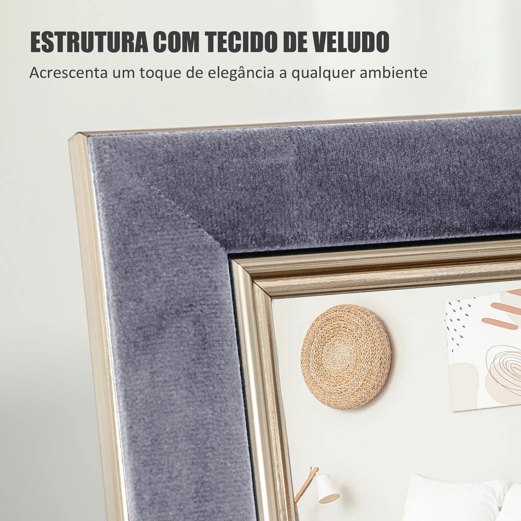 Espelho de Pé Shehe de Corpo Inteiro - Com Estrutura em Veludo – 50x15