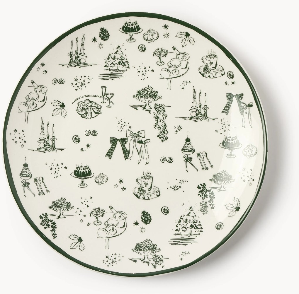 Pratos de jantar de Natal de design Clarette by Agathe Marty, conjunto de 4