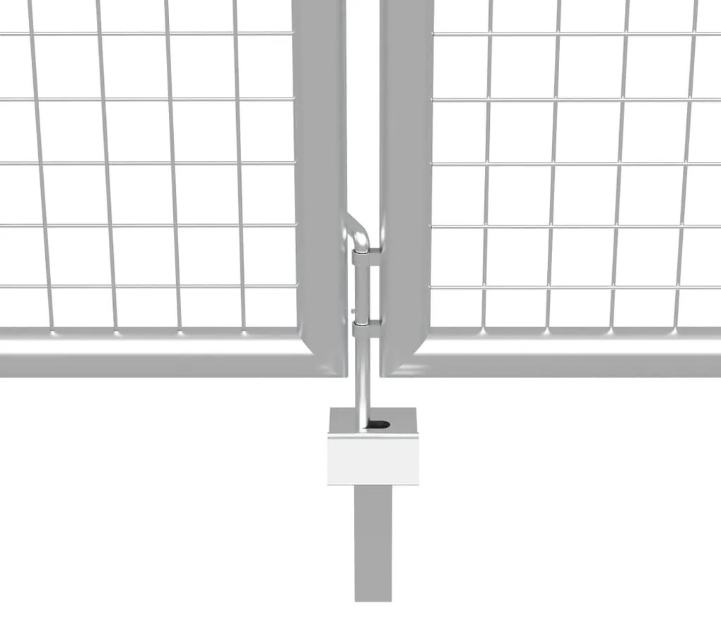 Portão de jardim em aço galvanizado 415x225 cm prateado