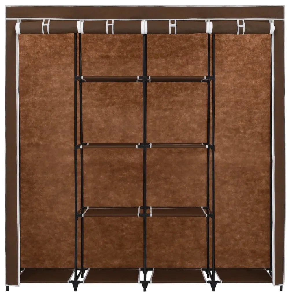 Roupeiro com 4 compartimentos 175x45x170 cm castanho