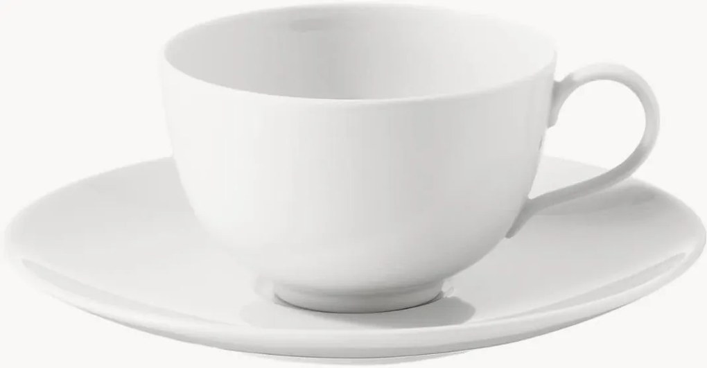 Chávenas de café de porcelana artesanais com pires Urbino, conjunto de 2