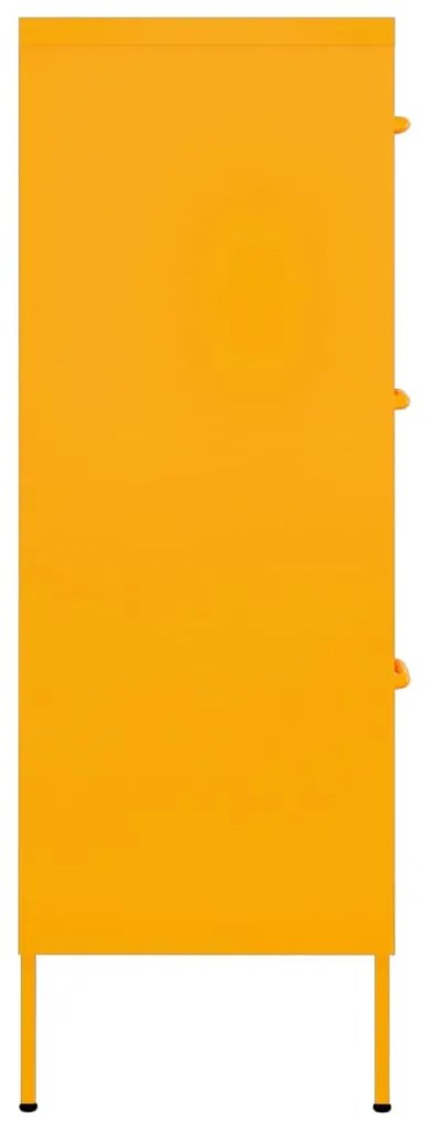 Armário com gavetas aço 80x35x101,5 cm amarelo mostarda