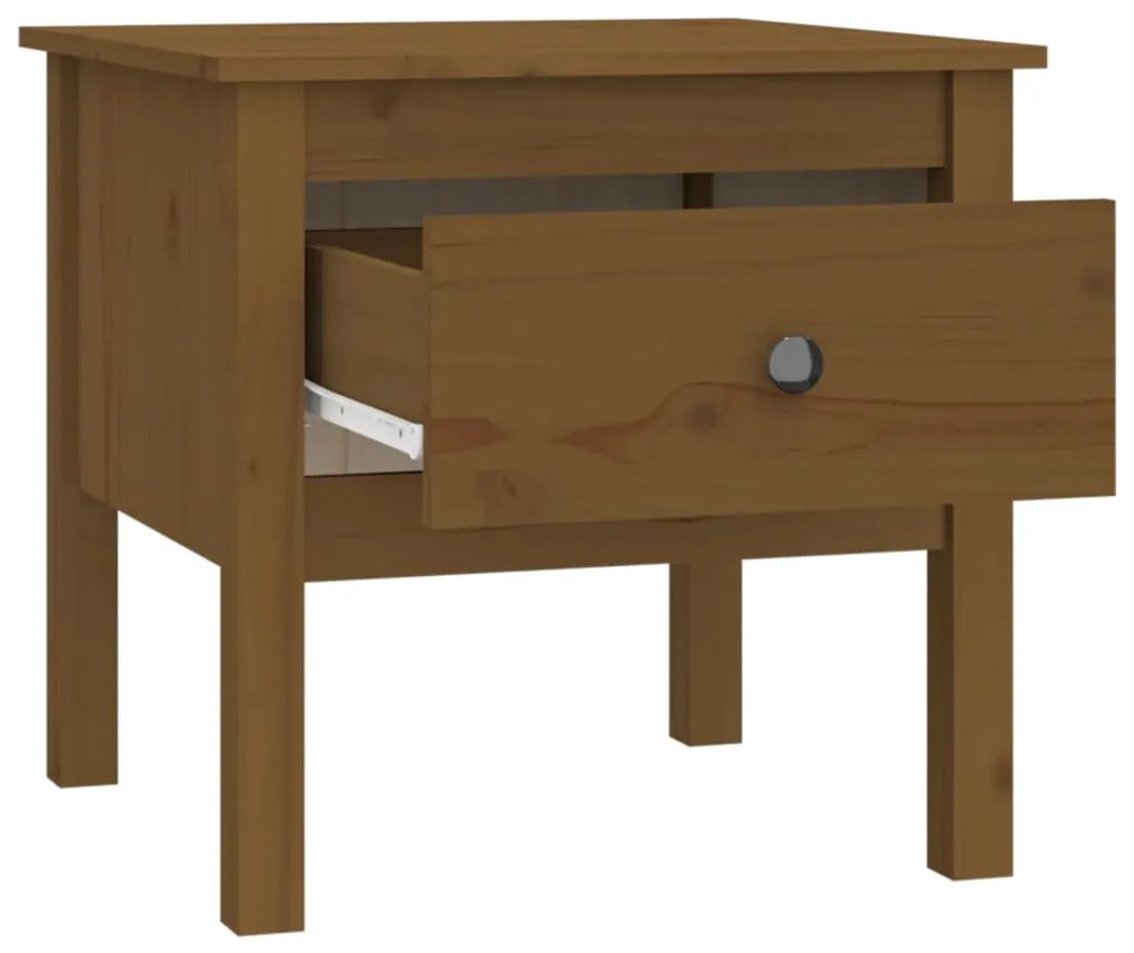 Mesas de apoio 2 pcs 50x50x49 cm pinho maciço castanho mel