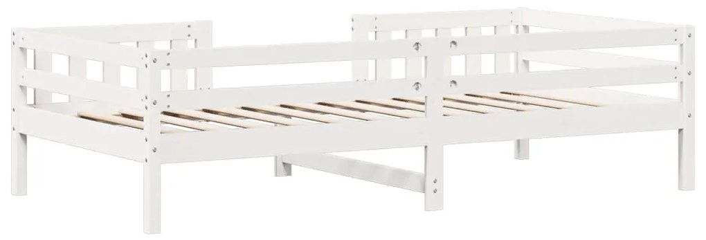 Estrutura de cama sem colchão 80x200 cm pinho maciço branco