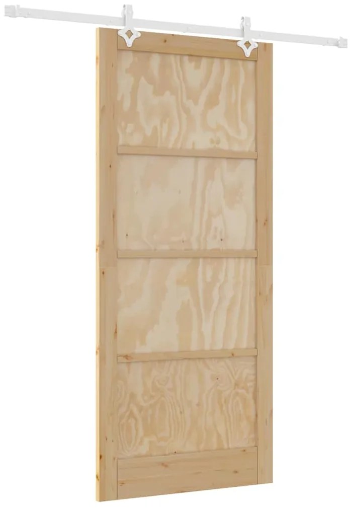 Porta Deslizante vidaXL com Conjunto de Hardware 93x211 cm em Madeira