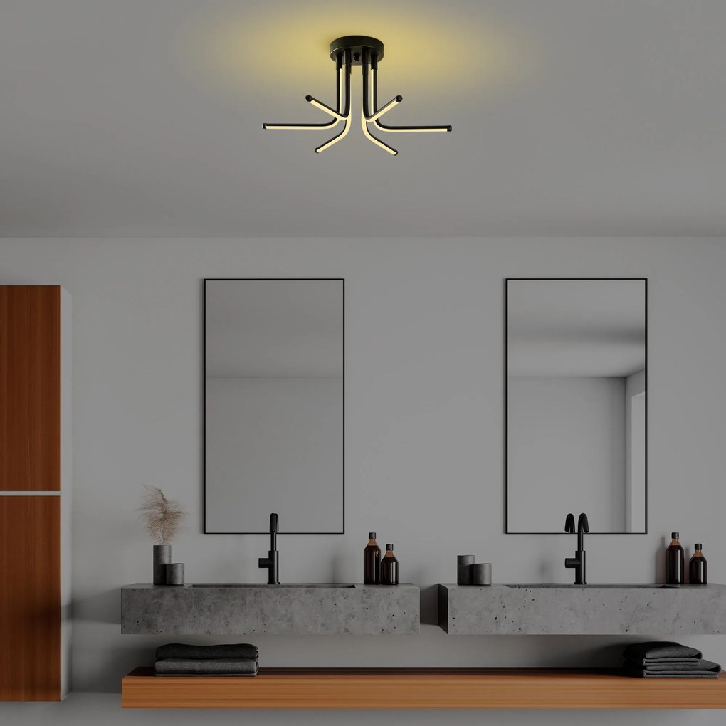 Chandelier Leddaisy – Preto – 55x25x55 cm
