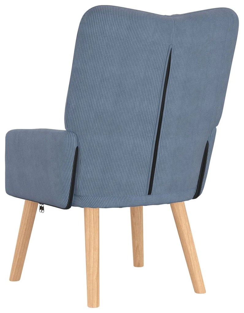 Cadeira Relaxante vidaXL em Tecido Azul de Corduroy
