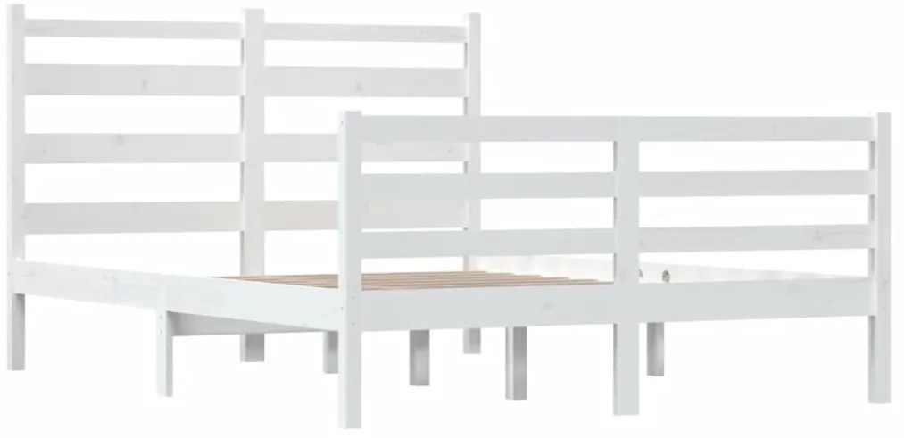 Estrutura de cama 160x200 cm pinho maciço branco