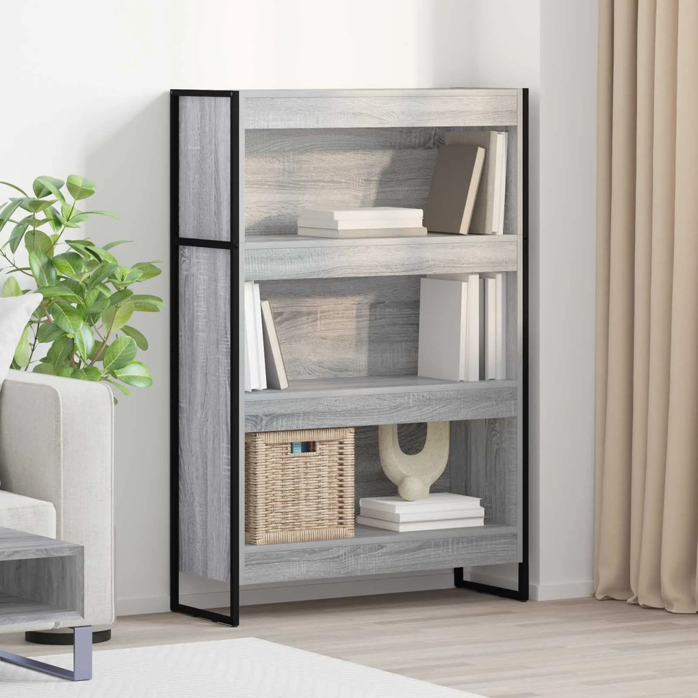 vidaXL Gabinete de Livros Cinza Sonoma 80 x 30 x 155 cm