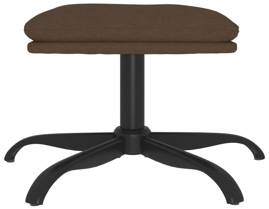 Apoio de pés 60x60x36 cm tecido castanho