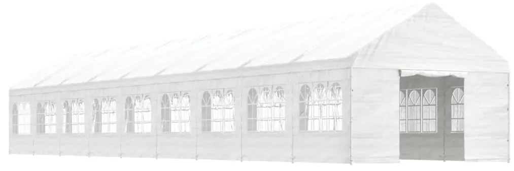 Gazebo com telhado 20,07x4,08x3,22 m polietileno branco