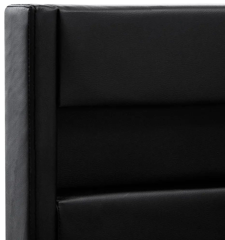 Estrutura de cama c/ LED 90x200 cm couro artificial preto