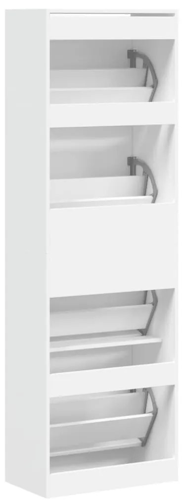 Sapateira com 4 gavetas articuladas 60x34x187,5 cm branco