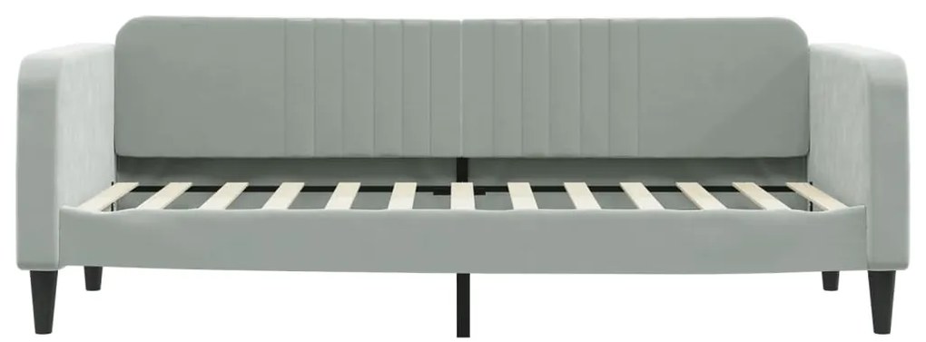 Sofá-cama com gavetão 80x200 cm veludo cinzento-claro