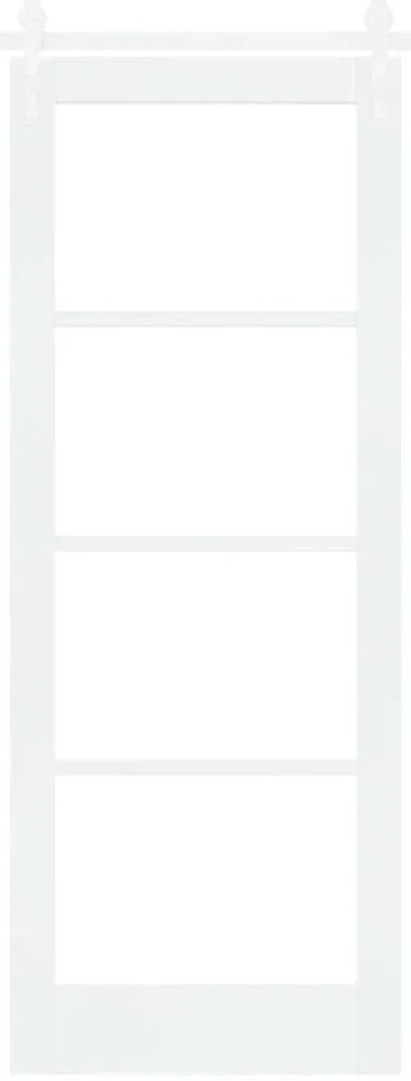 Porta Deslizante com Conjunto de Hardware Branca 78x202 cm Madeira Sól