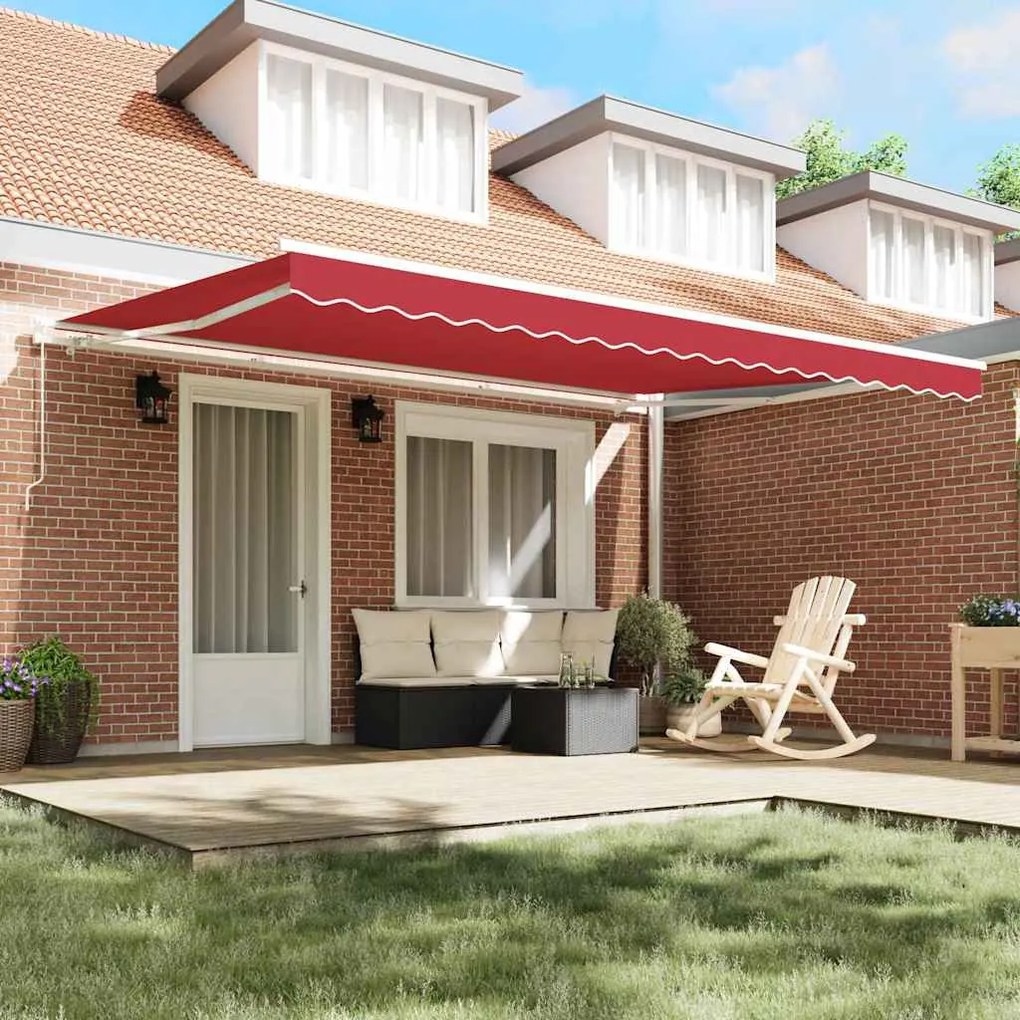 Toldo Retrátil Manual Vermelho 450 x 300 cm