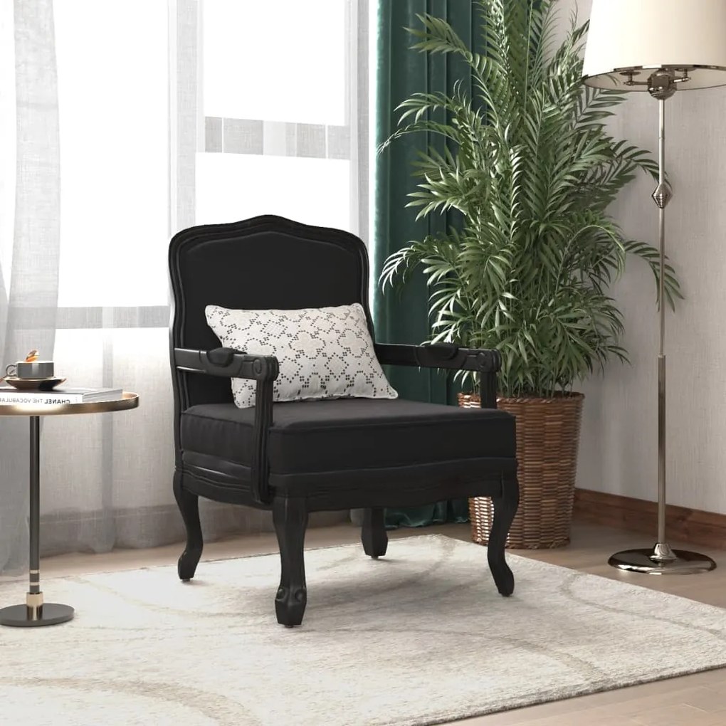 344477 vidaXL Cadeirão 64x64x90 cm veludo preto