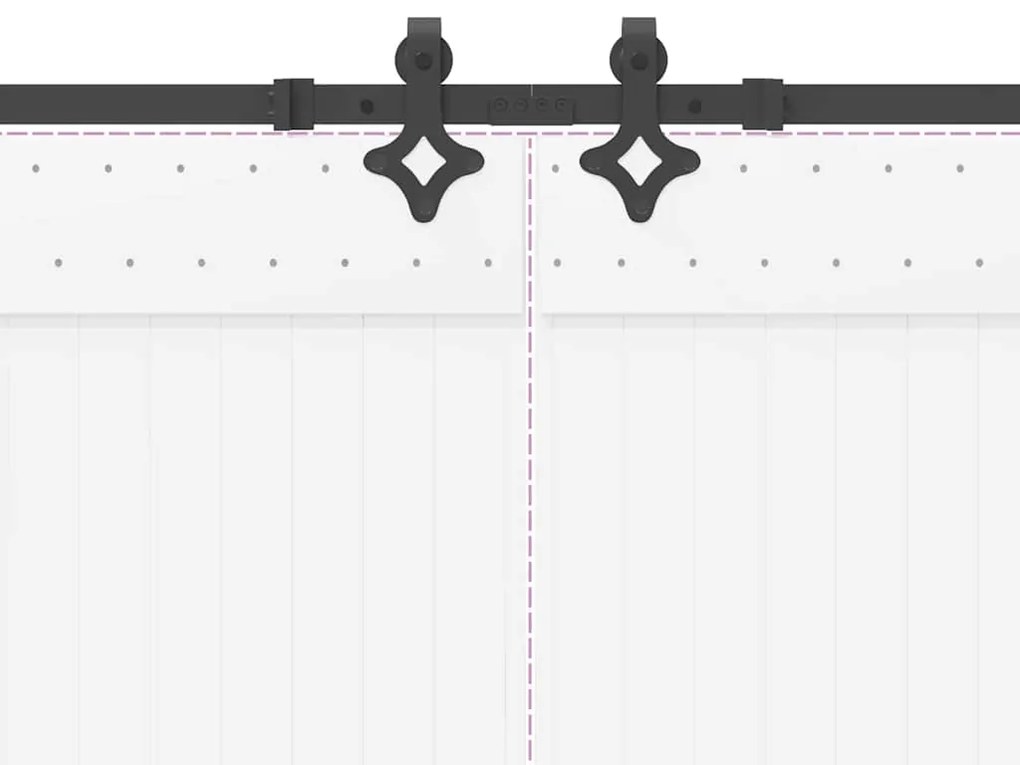 Kit de ferragens para porta deslizante 427 cm aço preto