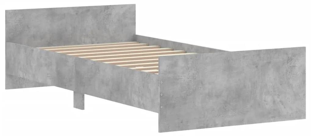 Estrutura de cama 90x190 cm derivados de madeira cinza cimento