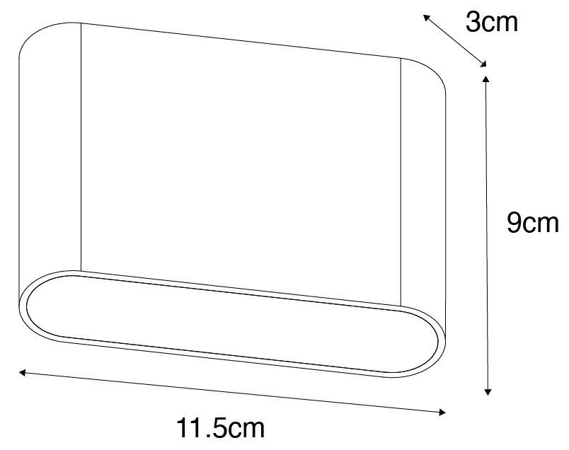 Candeeiro de parede exterior moderno castanho ferrugem 11,5 cm com LED IP65 - Batt Moderno