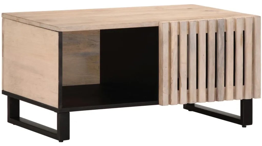 vidaXL Mesa de centro 80x51x40 cm madeira de mangueira maciça branco