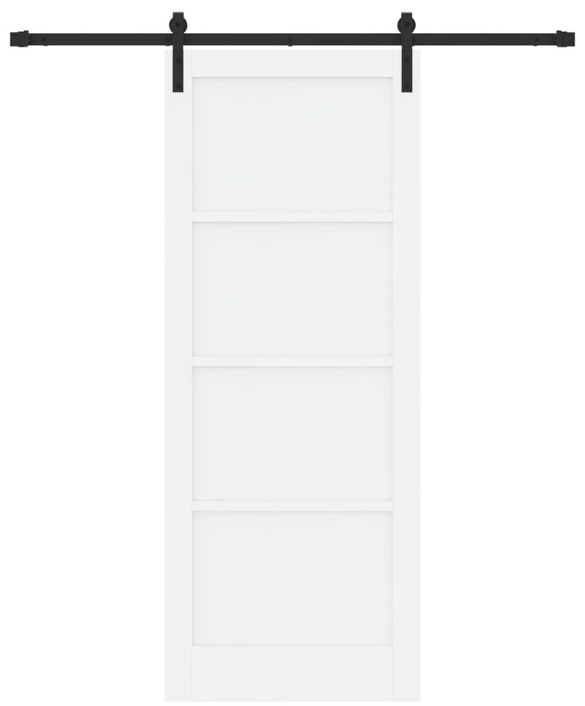 Porta Deslizante vidaXL com Conjunto de Hardware Branco 83x211 cm Made