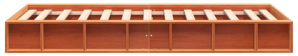 Cama sem colchão 100x200 cm pinho maciço castanho-mel