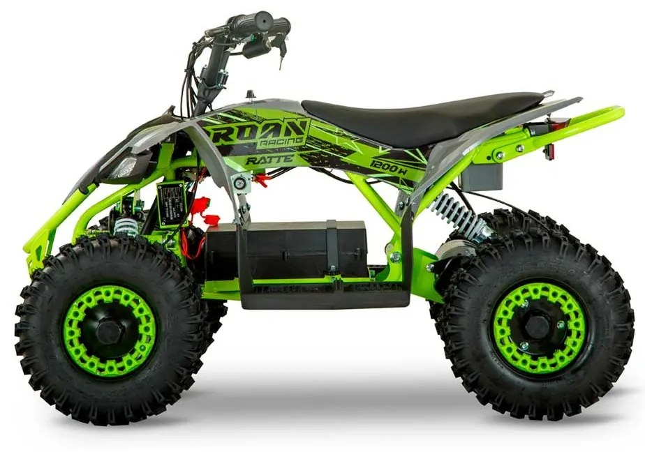 Mini Moto 4 elétrica para crianças velocidade até 25Km/h C/Limitador Ratte 1200W 48V Verde