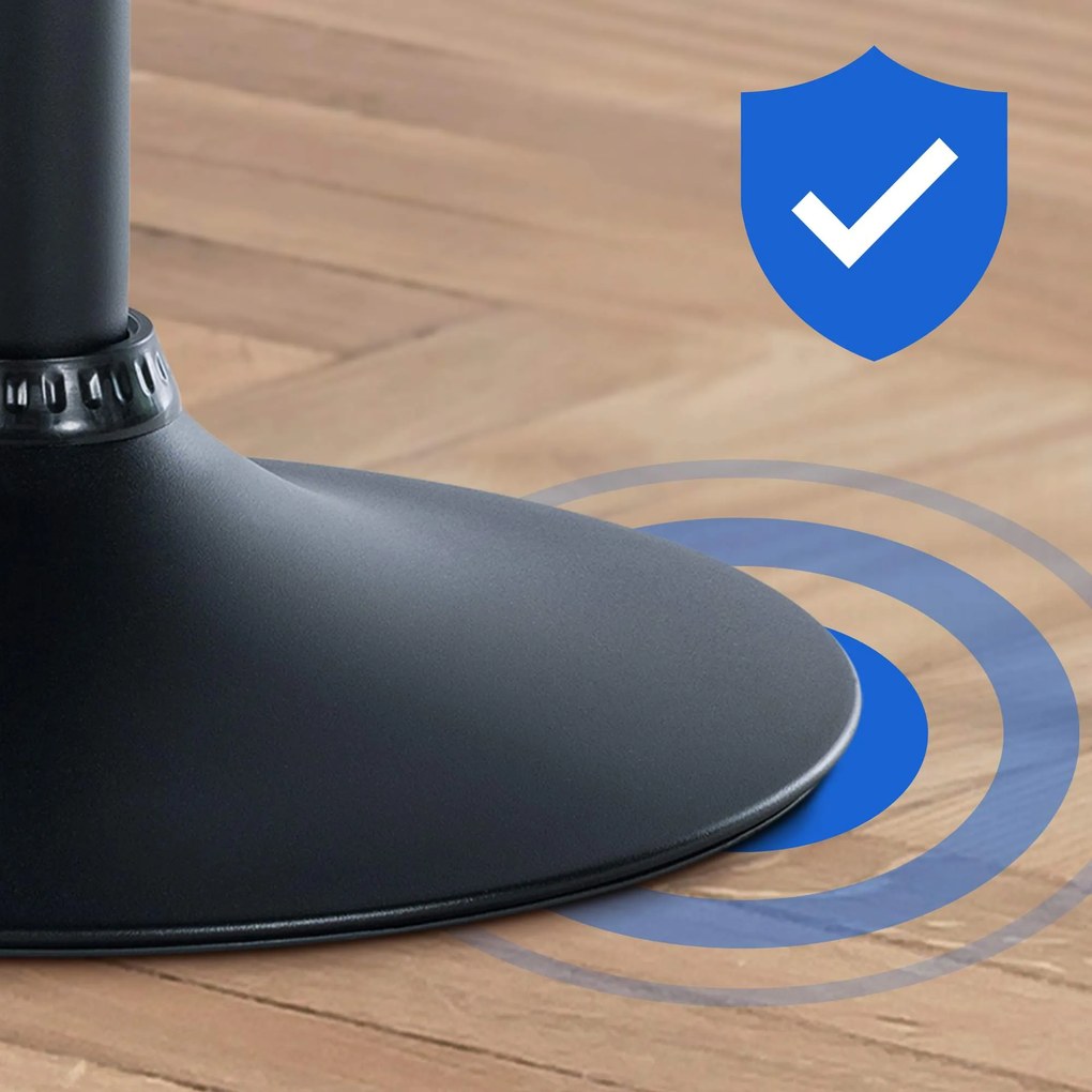 Banco de bar Braga em veludo (1 UNIDADE) com estrutura preta 51 x 89-109 x 52 cm Preto