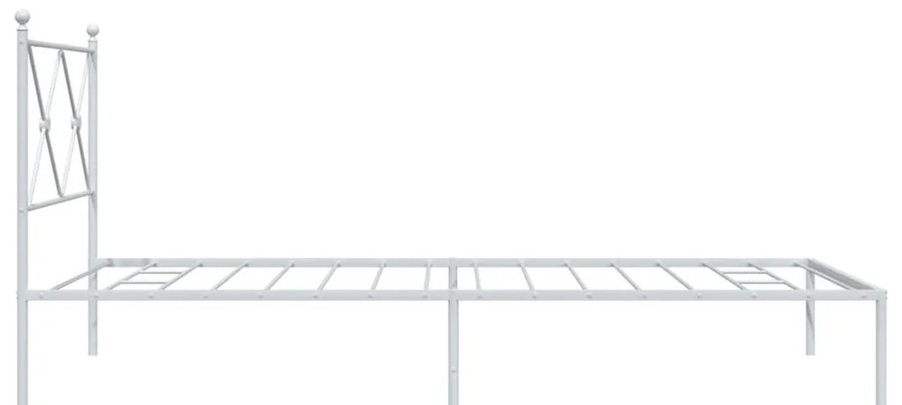 Estrutura de cama em metal com cabeceira 107x203 cm branco