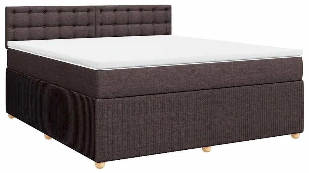 Cama com molas/colchão 180x200 cm tecido castanho-escuro