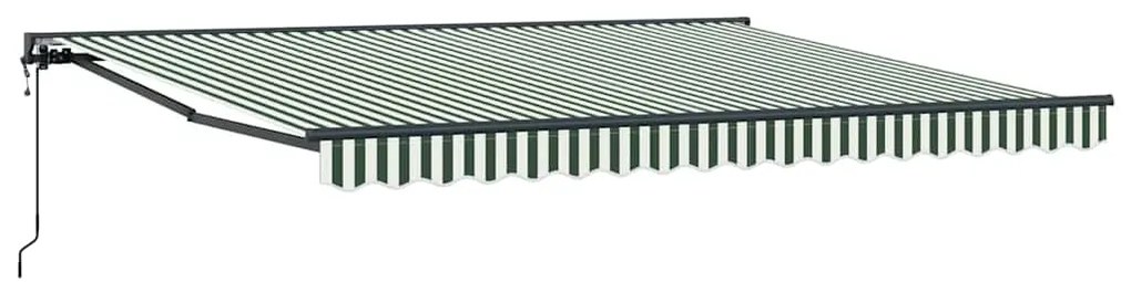 Toldo Retrátil Manual Verde e Branco 400x300 cm