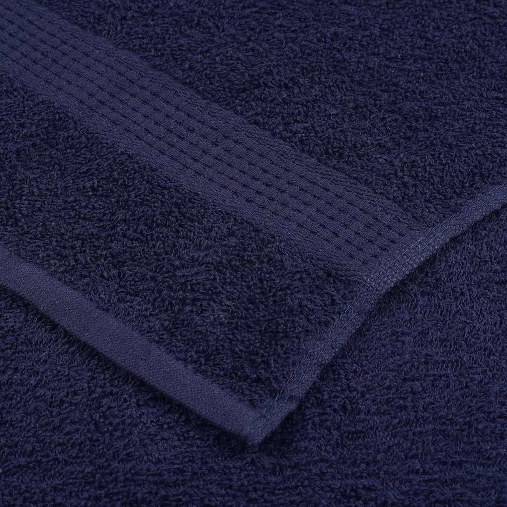 6pcs Conjunto toalha 360 gsm 100% algodão azul-marinho