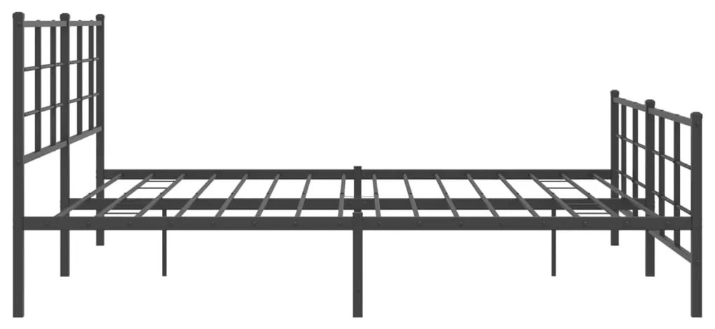 Estrutura de cama com cabeceira e pés 200x200 cm metal preto
