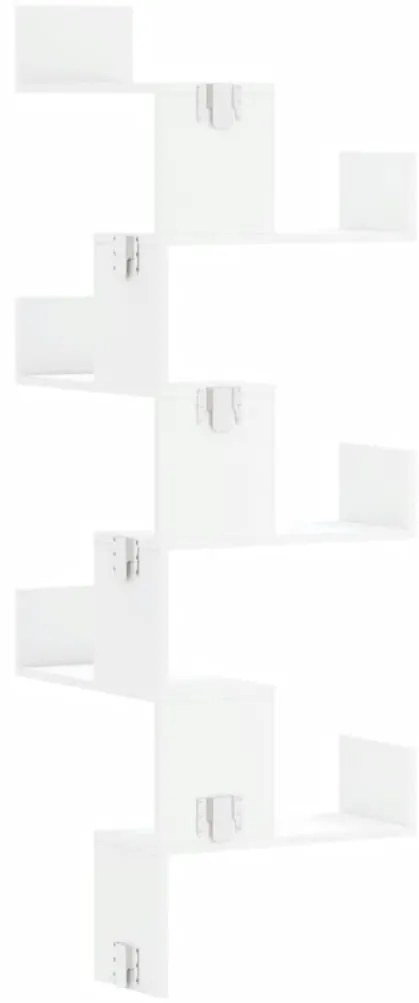 Estante de parede p/ canto 45x45x147 cm deriv. madeira branco