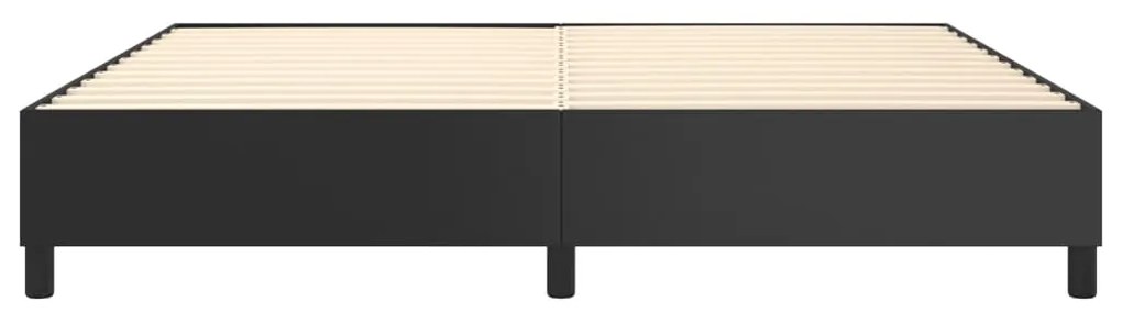Estrutura de cama 200x200 cm couro artificial preto