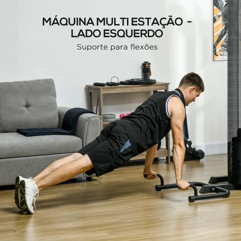 Máquina Multi Estação Ajustável com Placas de Peso de 45 kg - HomeGym