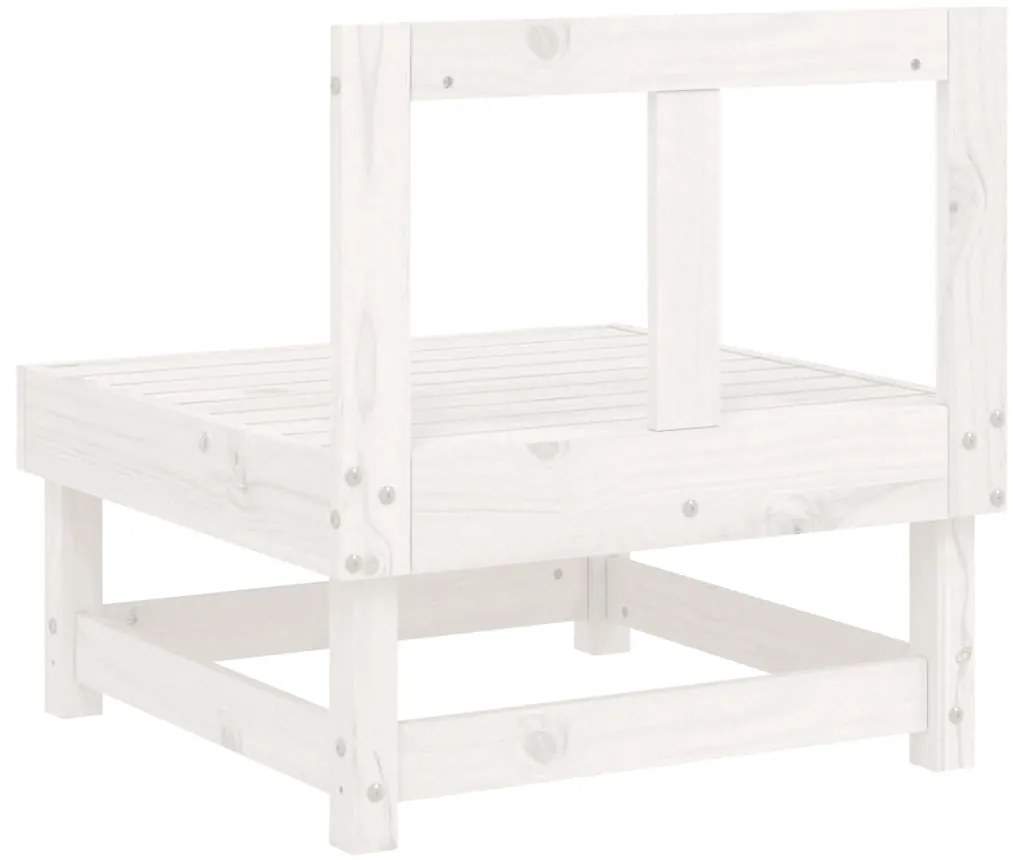 Sofás de centro para jardim 2 pcs madeira pinho maciça branco