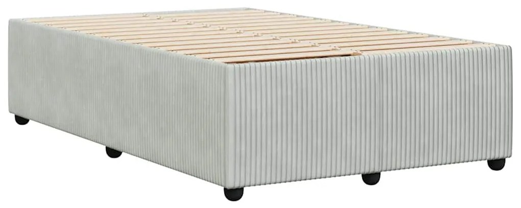 Estrutura de cama sem colchão 120x200 cm veludo cinzento-claro