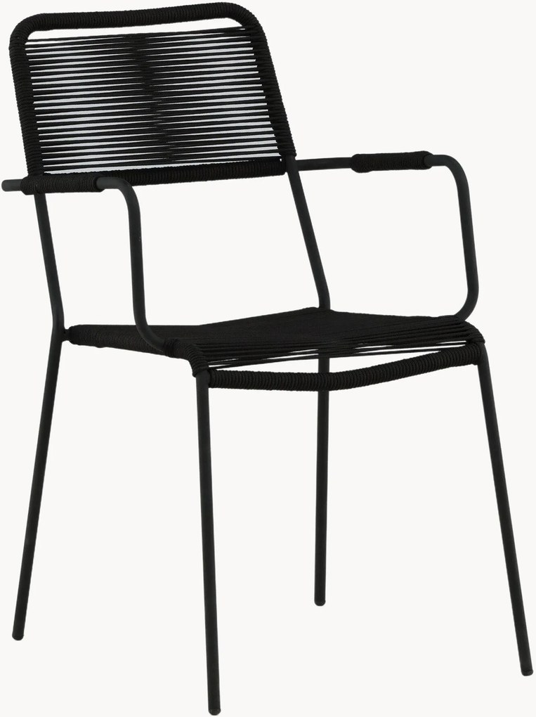 Cadeiras de jantar para jardim com apoio de braços empilháveis Lindos, conjunto de 2