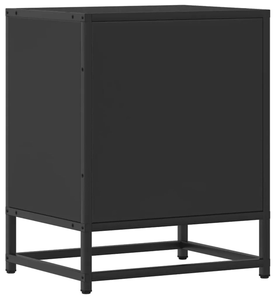 Mesa de cabeceira 40x31x50cm derivados de madeira preto e metal