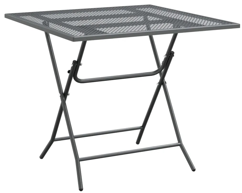 5 pcs conj. de jantar p/ jardim malha metal expandido antracite