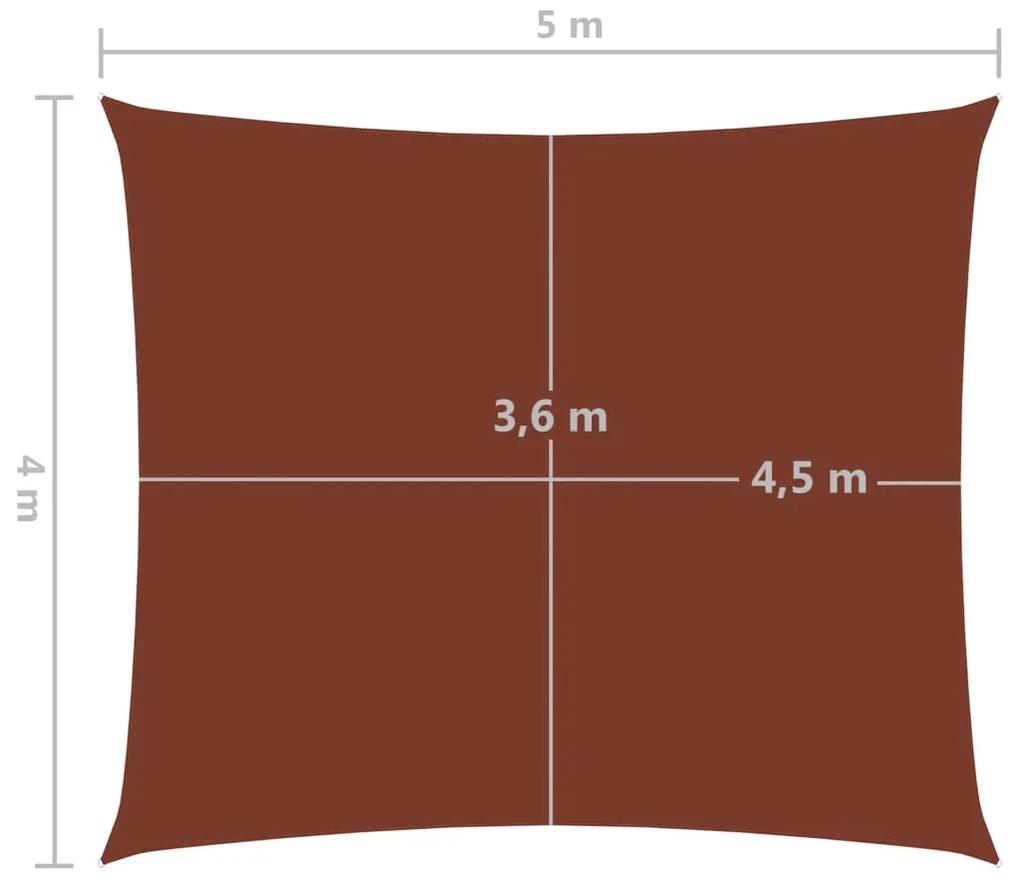 Para-sol estilo vela tecido Oxford retangular 4x5 m terracota