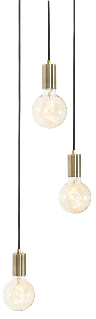 Candeeiro de suspensão industrial bronze 3 luzes - Facil Industrial