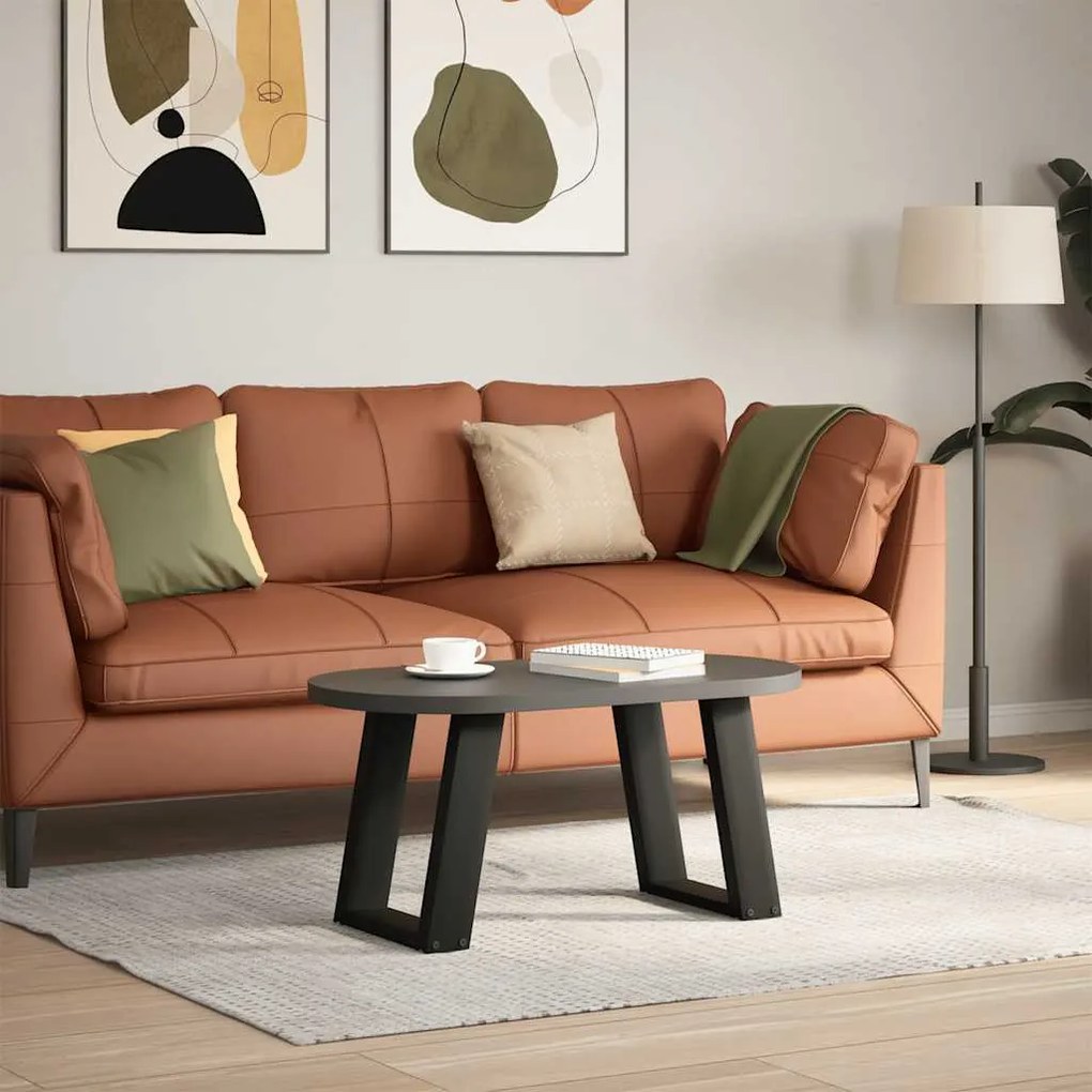 Pés para mesa de centro em formato de U, 2 peças, preto, 38x(42-43) cm