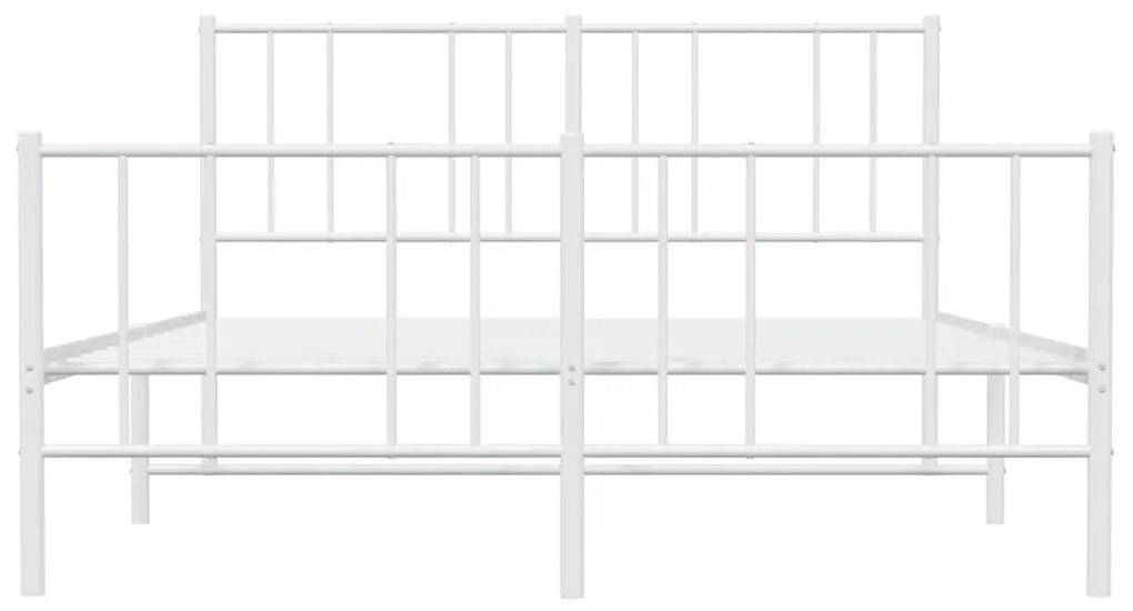 Estrutura de cama com cabeceira e pés 150x200 cm metal branco