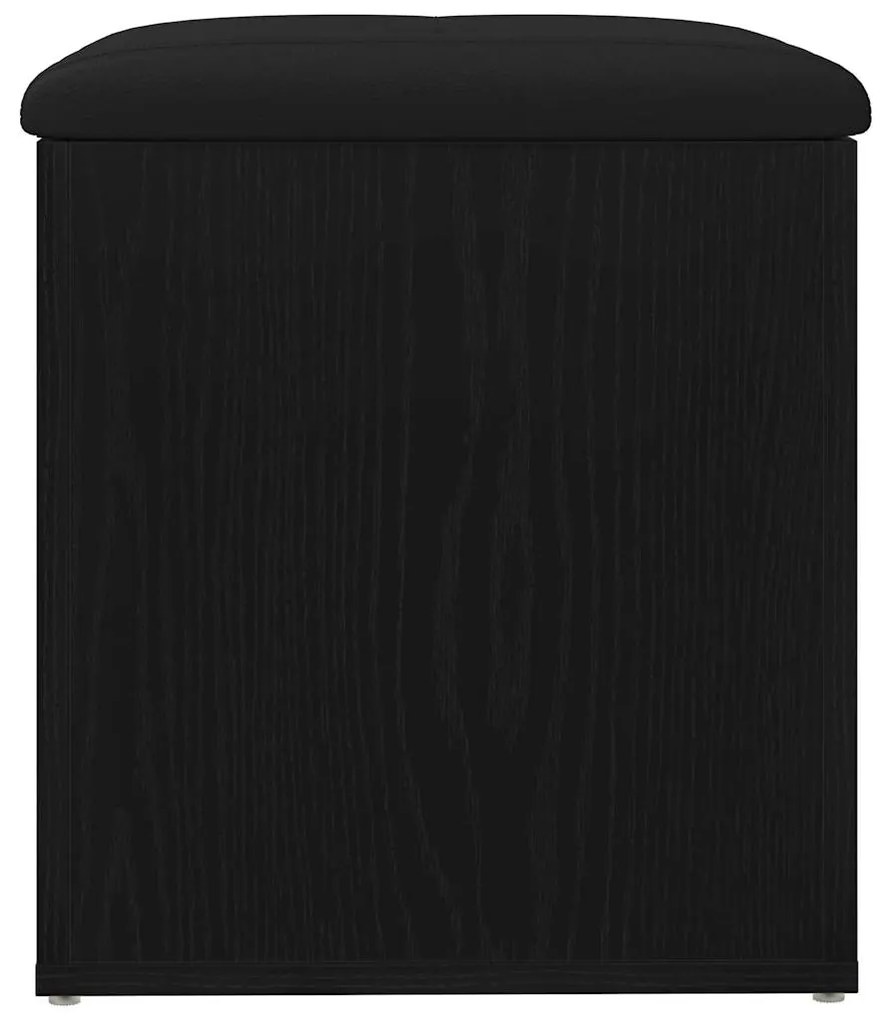 Banco de Armazenamento Carvalho Preto 42x42x45 cm Madeira Maciça