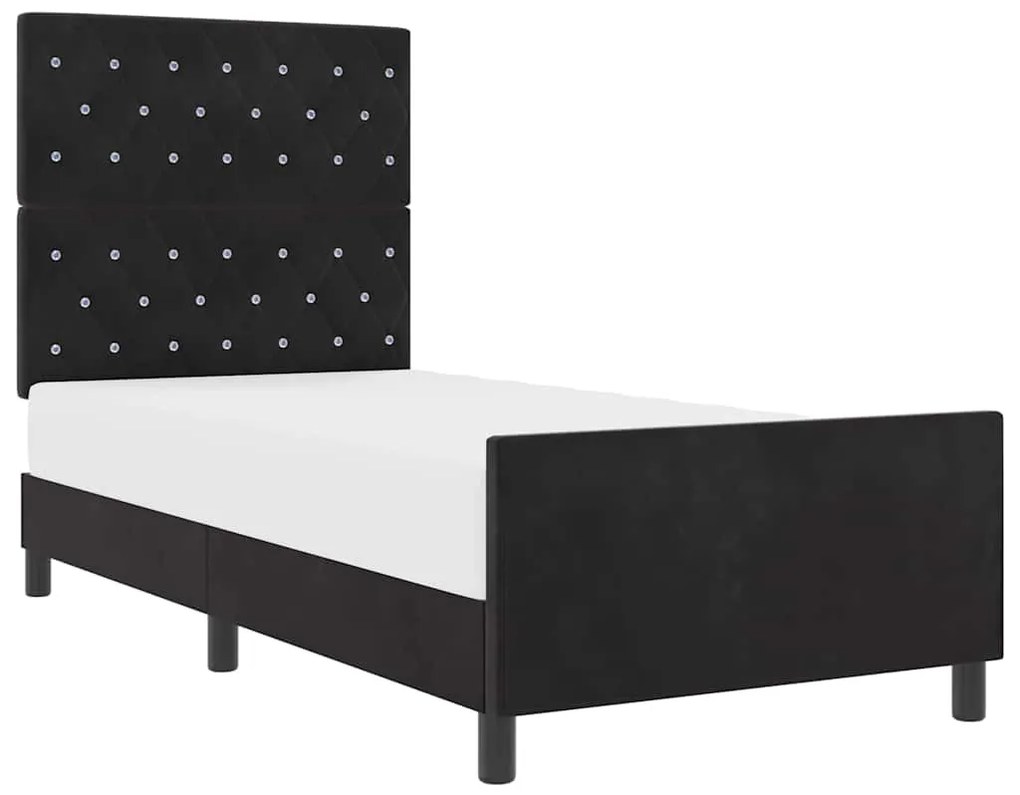 Cama vidaXL Preta 90x190 cm Veludo